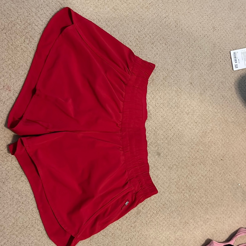 COPY - Lululemon Red track that HR short *lined